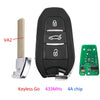 Schlüssel Fernebedienung Peugeot Citroen Picasso C4 C4L DS4 DS5 DS6 DS7 3 Tasten 4A AES Keyless Go