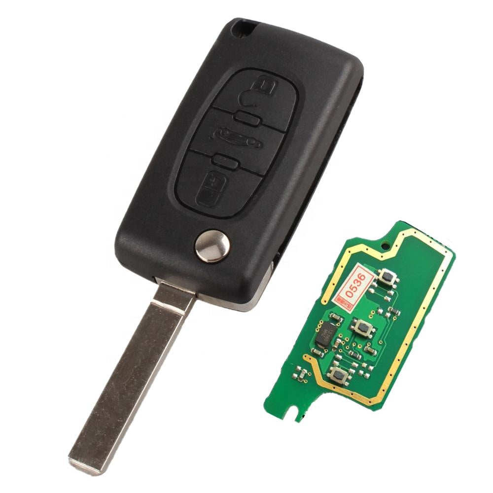 Clé de voiture 2 boutons Télécommande de voiture Porte-clés 433mhz Id46  pour Citroen Saxo Picasso Xsara Berlingo