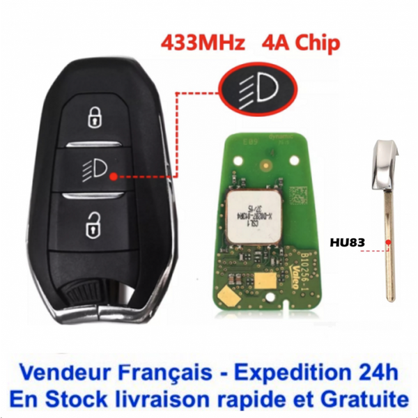 Citroen blank electronic remote keys