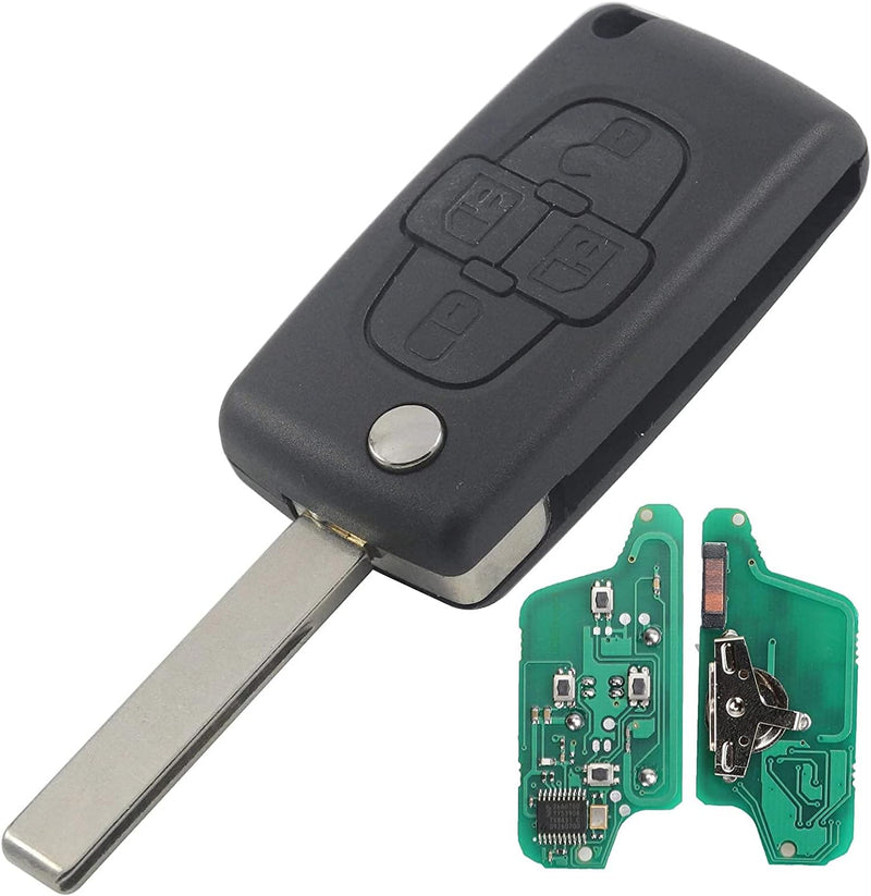 Chiave telecomando con elettronica per Citroen C8 Peugeot 807 1007 4 pulsanti Porte laterali CE0523 ID46 433 MHz da programmare