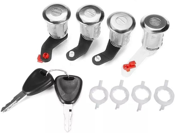 Kit Serrures 4 Barillets porte RENAULT Master 2 Mascott OPEL MOVAN0 Nissan Interstar avec 2 clés 1998-2010 7701470952