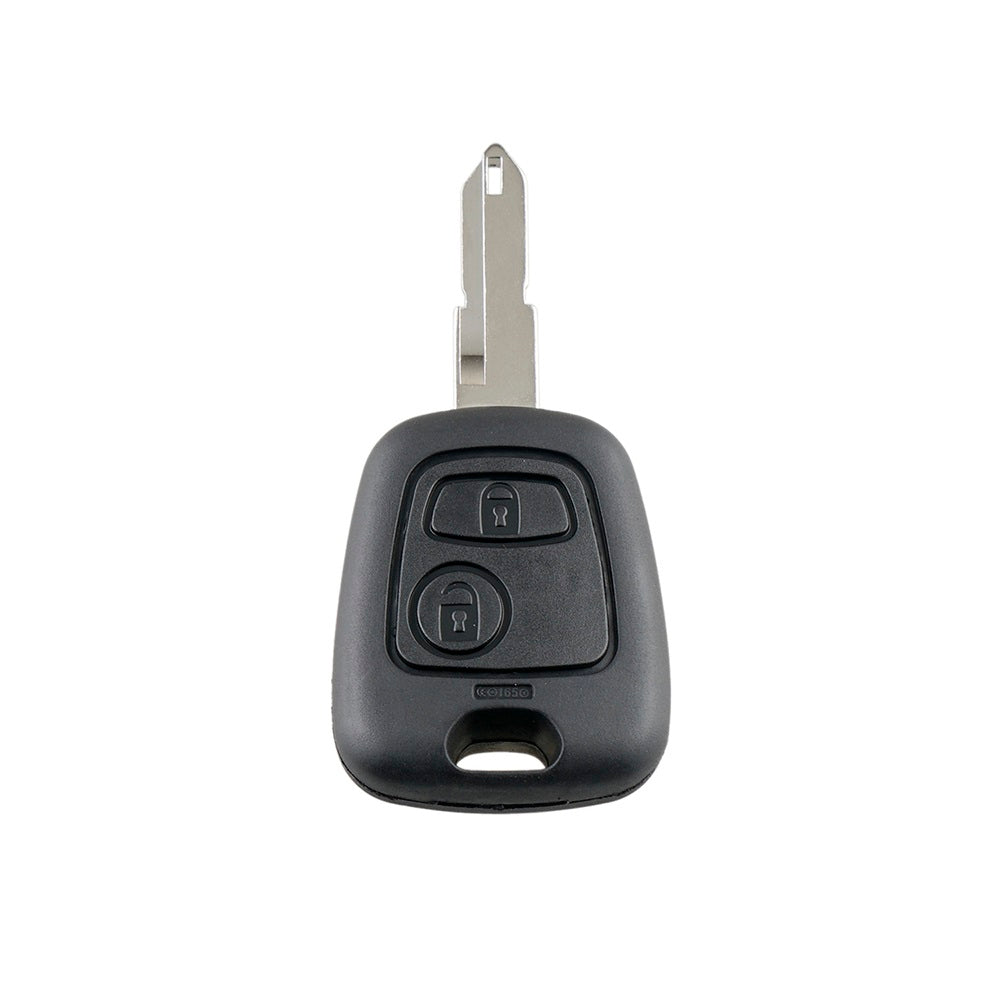 JONGO® Guscio Chiave Auto 2 Tasti con Lama | Cover Telecomando Senza Elettronica Compatibile con Peugeot 206, 206 CC, 206 SW (1998-2013