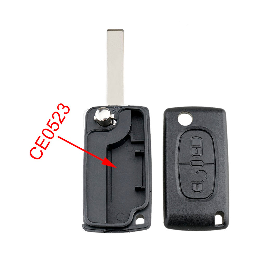 Guscio Telecomando 4 Tasti Nero Compatibile Con Peugeot 1007, 807 E Lancia Phedra - Foto 2