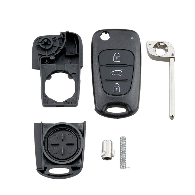 Jingyuqin – housse de clé télécommande à 3/4 boutons pour Hyundai IX35 i20,  3 boutons, lame non coupée - AliExpress